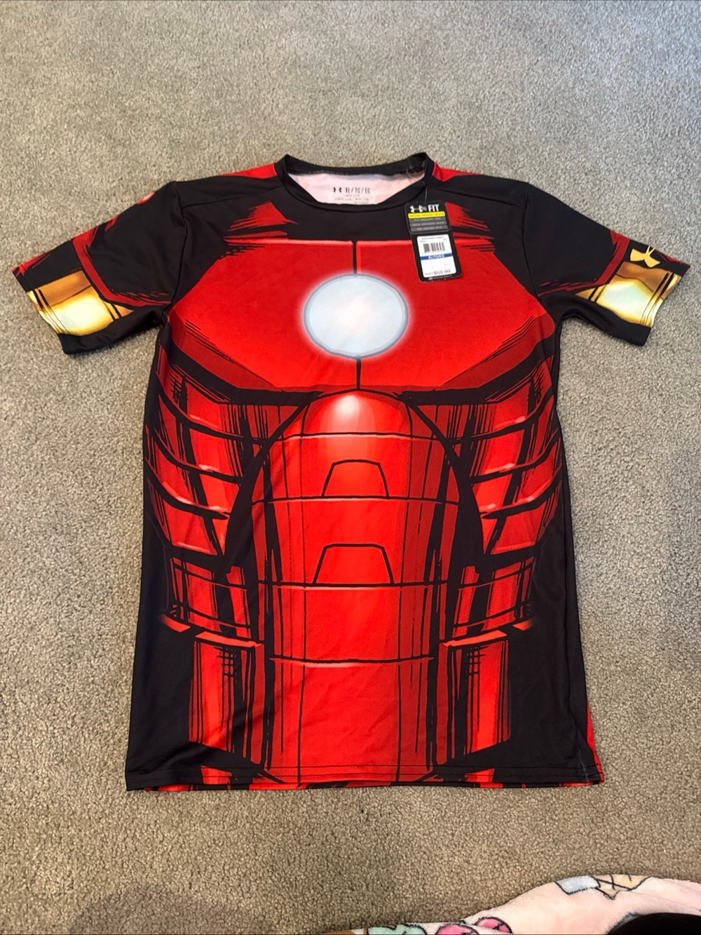 Under Armour Alter Ego Iron Man Compression Shirt Red Mens Size XL Heatgear